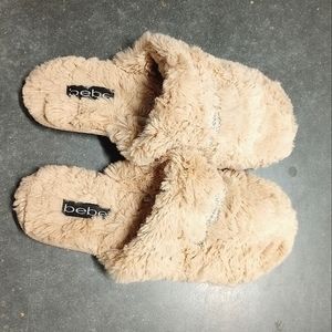 Bebe faux fur slippers